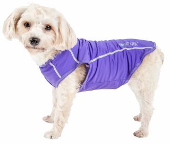 Pet Life Active Racerbark 4-Way Stretch Performance Active Dog Tank Top T-Shirt (Color: Purple, size: small)