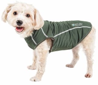 Pet Life Active Racerbark 4-Way Stretch Performance Active Dog Tank Top T-Shirt (Color: Green, size: small)