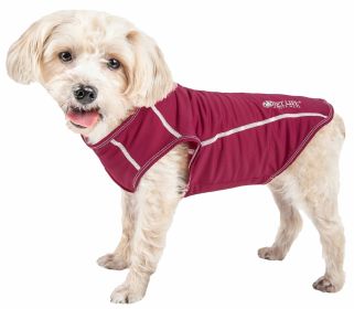Pet Life Active Racerbark 4-Way Stretch Performance Active Dog Tank Top T-Shirt (Color: Maroon, size: small)