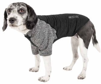 Pet Life Active Hybreed 4-Way Stretch Two-Tone Performance Dog T-Shirt (Color: Black, size: small)