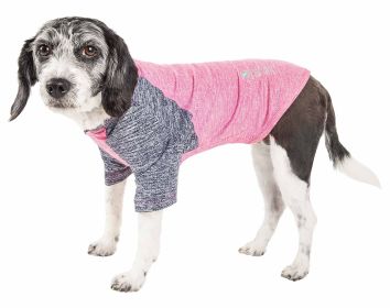 Pet Life Active Hybreed 4-Way Stretch Two-Tone Performance Dog T-Shirt (Color: Pink, size: medium)