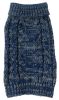 Fashion Cable Knit Dog Sweater – Heavy Ribbed, True Blue