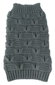 Butterfly Stitched Heavy Cable Knit Turtleneck Dog Sweater (size: medium)
