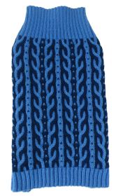 Dual Color Weaved Heavy Cable Knit Designer Dog Sweater (size: large)