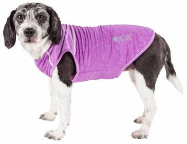 Pet Life Active Aero-Pawlse Quick Dry 4-Way Stretch Performance Dog Tank Top T-Shirt (Color: Purple, size: X-Small)