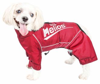 Helios Hurricanine Waterproof Reflective Full-Body Dog Coat – Heat Reflective Tech (Color: Red, size: medium)