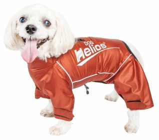 Helios Hurricanine Waterproof Reflective Full-Body Dog Coat – Heat Reflective Tech (Color: Orange, size: medium)