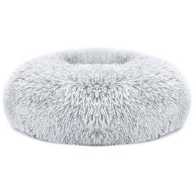 Pet Dog Bed Soft Warm Fleece Bed Nest Sofa Bed Cushion L (Color: Gray, size: L)