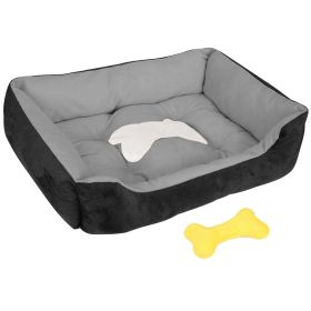 Dog Bed Soft Warm Fleece,Cozy Nest Sofa Bed Cushion Mat (Color: Black, size: S)