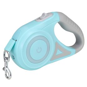 Retractable Leash Dog with Flashlight W/ Waste Bags Dispenser (Color: Green)