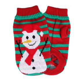 Christmas Turtleneck Sweater Dog Snowman Stripes Costume (Type: Snowman, size: XL)