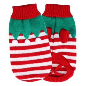 Christmas Turtleneck Sweater Dog Snowman Stripes Costume (Type: Furball, size: M)