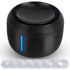 Pet Water Fountain with LED Light, 7 Pack Replaceable Filters (Color: Black)