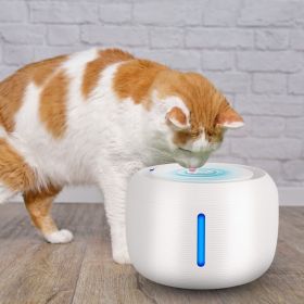 Pet Water Fountain with LED Light, 7 Pack Replaceable Filters (Color: White)