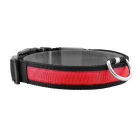 LED Adjustable Dog Safety Flashing Luminous Light up Collar (Color: Red, size: M)