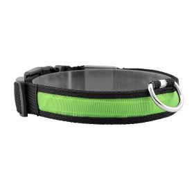 LED Adjustable Dog Safety Flashing Luminous Light up Collar (Color: Green, size: L)