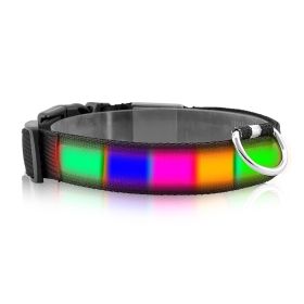 LED Adjustable Dog Safety Flashing Luminous Light up Collar (Color: Color, size: XL)