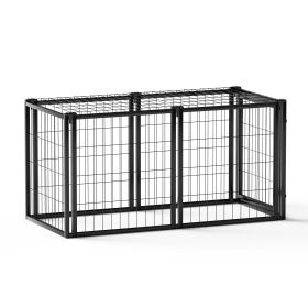 Large Indoor Dog Crate with Top – 47.2" x 22" x 24", Black (Color: as Pic)