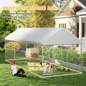 Large Galvanized Steel Dog Kennel (default: default title)