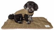 Touchdog Windowpane Plaid Dog Jacket + Reversible Mat (2-in-1 Set)