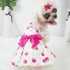 Floral Dog Dress with Bow Summer Skirt for Small and Medium Dogs
