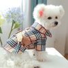 Plaid Dog Dress with Belt Winter Pet Clothes for Small Medium Dogs and Cats