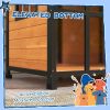PawHut Outside Cabin-Style Wooden Dog House for Large Dogs with Openable Roof & Giant Window, Outdoor & Indoor Big Dog House, Asphalt Roof, Yellow