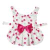Floral Dog Dress with Bow Summer Skirt for Small and Medium Dogs