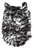 Pet Life Luxe “Paw Dropping” Gray-Scale Tiger Pattern Mink Fur Dog Coat Jacket