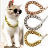 Pet gold collar Dog Chain Collar Keji Teddy Fadou domineering big gold necklace cat playing cool jewelry big gold chain
