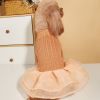 Solid Color Twist Knit Turtleneck Dog Sweater with Mesh Skirt – Small & Medium