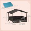 Wicker Pet House Dog Bed for Indoor/Outdoor Rattan Furniture with Cushion