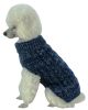 Fashion Cable Knit Dog Sweater – Heavy Ribbed, True Blue