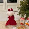 Christmas Dog Dress for Small Medium Dogs Winter New Year Non-Elastic Pet Apparel