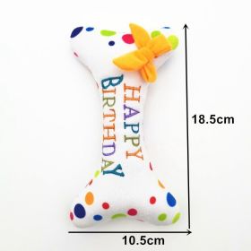 Dog plush toys; pets gnawing bones; sounding toys; teeth cleaning; fun birthday cakes; dog toys; dog gifts (Color: Embroidered bone)