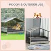 Wicker Pet House Dog Bed for Indoor/Outdoor Rattan Furniture with Cushion