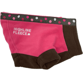 Highline Fleece Dog Coat (Color: Pink and Brown with Polka Dots, size: Size 8)