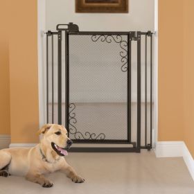 Tall One-Touch Gate II Extension (Option: Touch Metal Mesh Pet Gate in Antique Bronze)