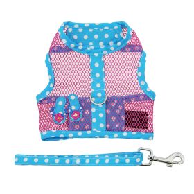 Cool Mesh Dog Harness Under the Sea Collection (Color: Pink and Blue Flip Flops, size: large)