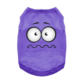 Nervous Face Dog Shirt (Color: Ultra Violet, size: large)