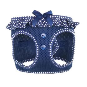 American River Choke Free Dog Harness Polka Dot Collection (Color: Navy Polka Dot, size: small)