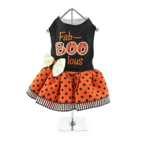 Halloween Dog Harness Dress – Costume Outfit for Dogs (Color: Fab-BOO-lous, size: medium)