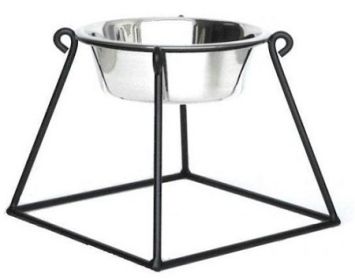 Pyramid Raised Dog Bowl Stand for Comfortable Feeding (Option: Small)