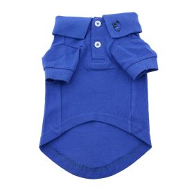 Solid Dog Polo (Color: Nautical Blue, size: X-Small)